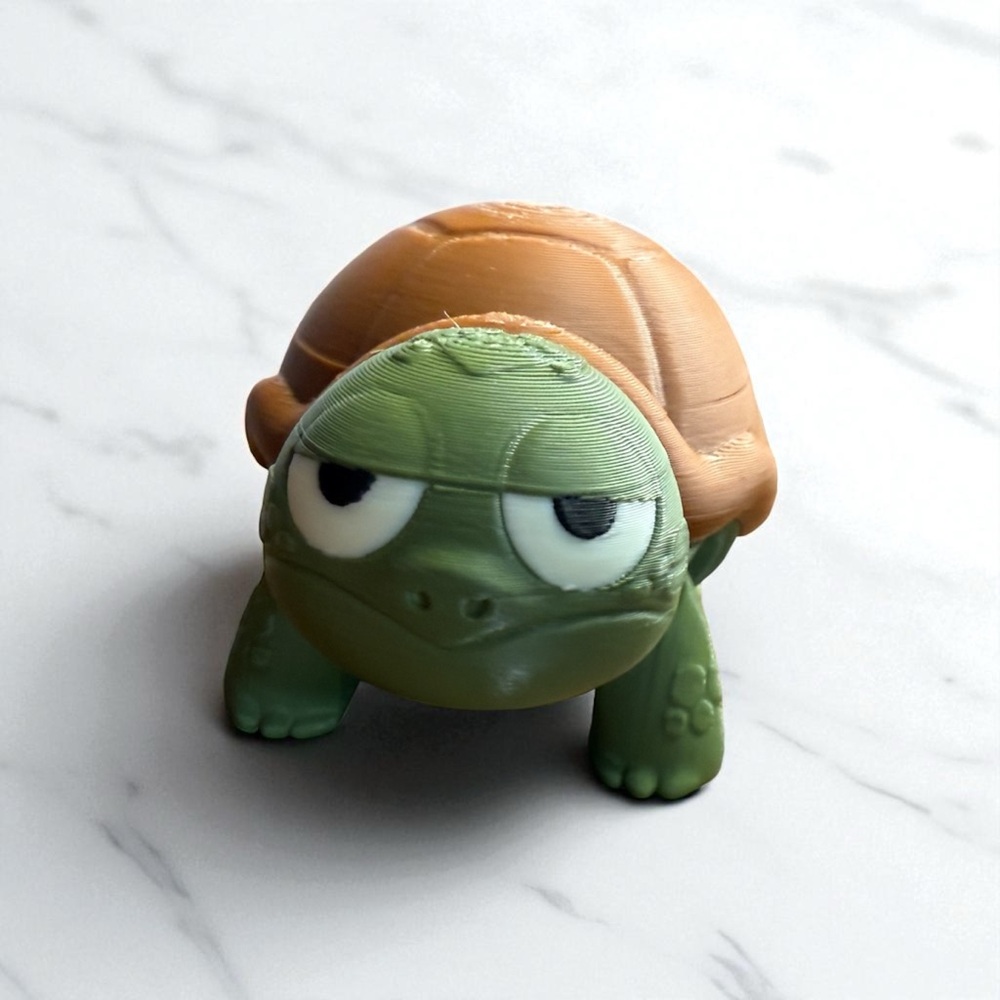 Grumpy Turtle Toy – Cute & Moody Figure for Desk or Shelf Decor